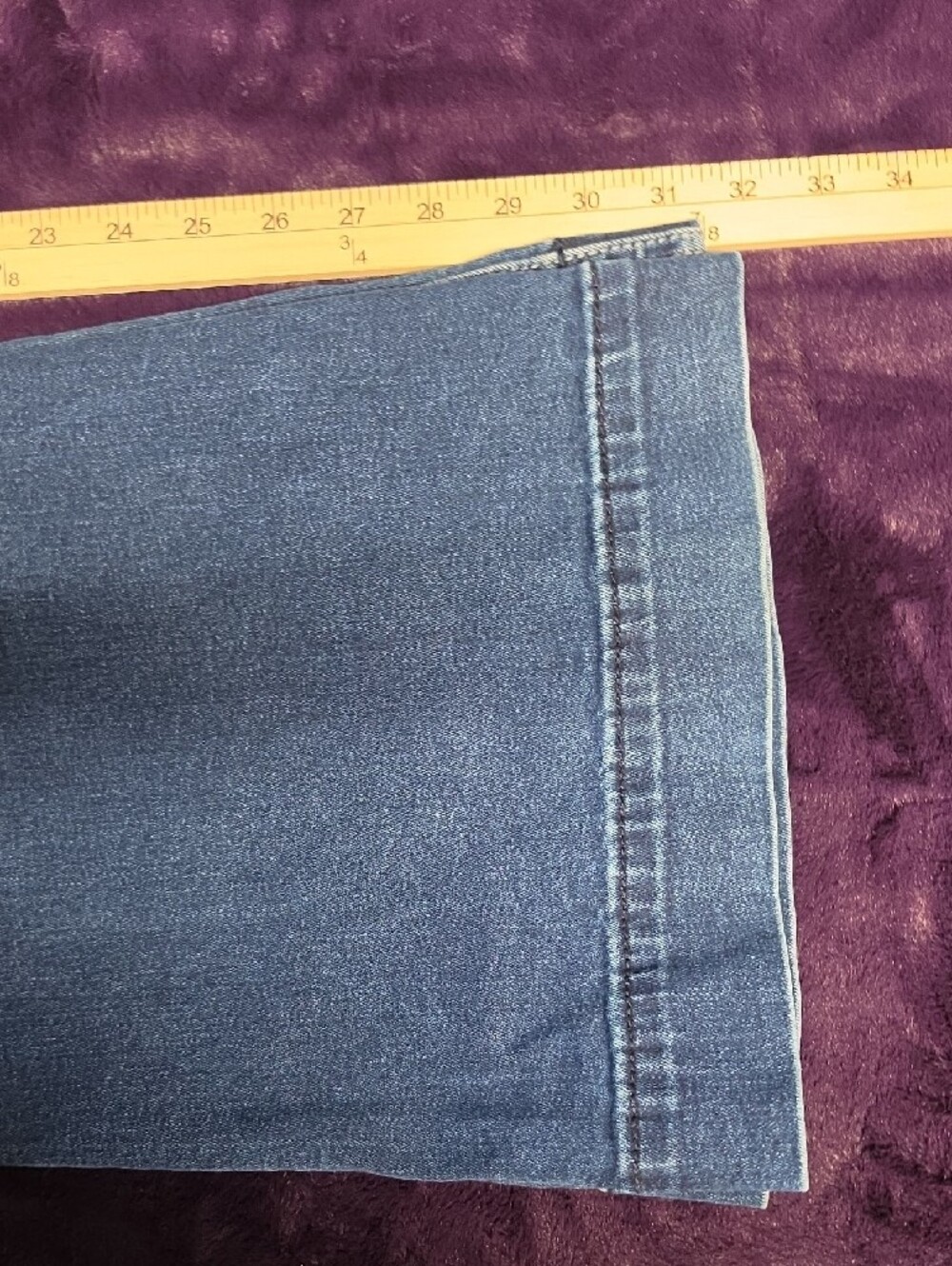 High-Rise Flare Jeans in Dark Blue - Women's Button-Fly Sz 36 - Picture 8 of 10